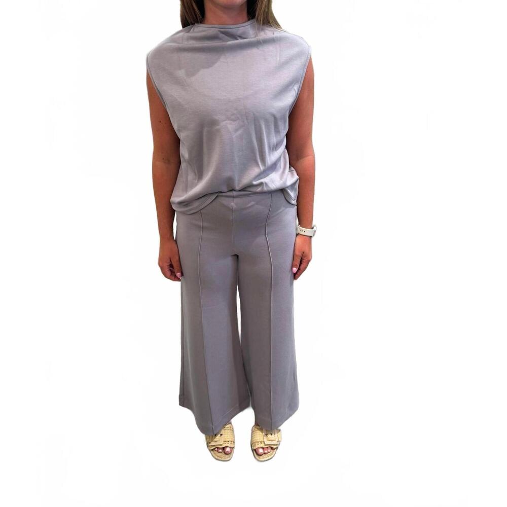 NEW RIPLEY RADER scuba cropped wide leg pants in silver - Picture 4 of 5